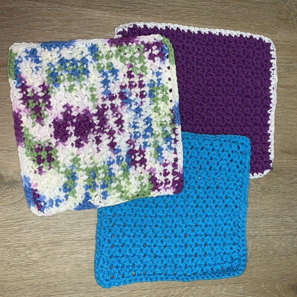 Cotton Crocheted Washcloths - Picture 1 of 7
